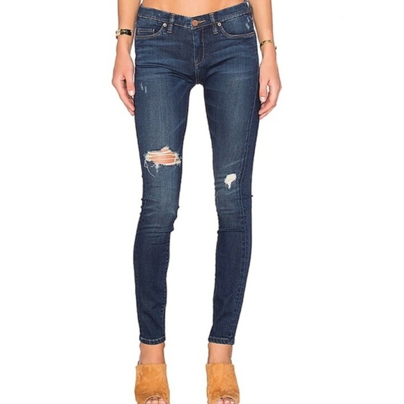 Blank NYC Denim - Blank NYC Dark Wash Distressed Skinny Jeans